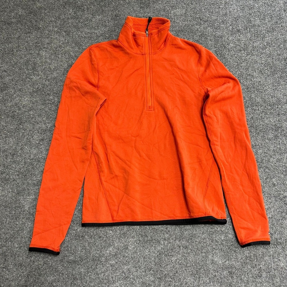 RLX Ralph Lauren Pullover Womens M Orange Fleece 1/4 Zip Athletic Made Canada